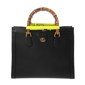 GUCCI Bamboo Diana Bag Black Leather Handbag